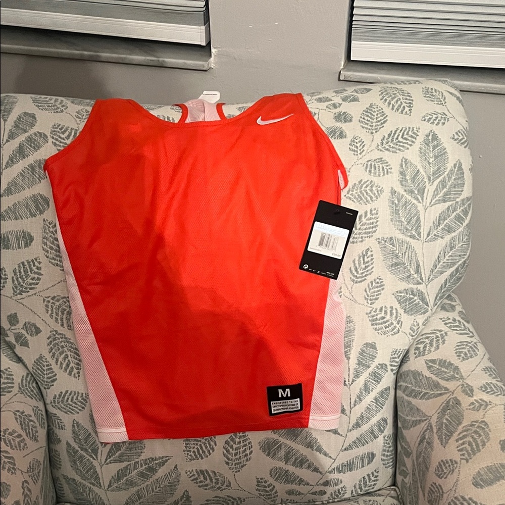 Nike Bright Orange and White Sports Tank